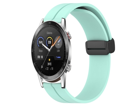 Correa de reloj inteligente para Honor Magic Watch2 42 mm 20 mm Correa de reloj de silicona con cierre magnético de color sólido (verde azulado)