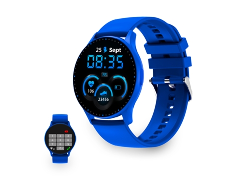 Smartwatch KSIX Core, Pantalla AMOLED 1,43, Aut. 5 días, Modos deporte y salud, Llamadas, Asistentes de voz, Sumergible, azul