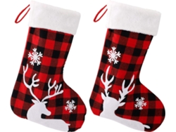 Medias navideñas decorativas grandes para chimenea, árbol y mesa, medias de reno para regalar, decoración navideña ideal.