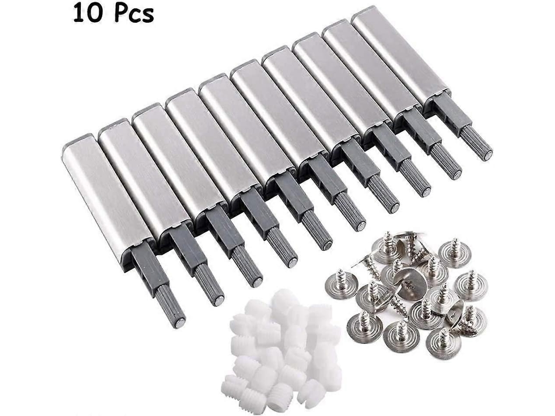 Amortiguador De Puerta, 10 Piezas De Buffer De Acero Inoxidable Y Abs Para Armarios Y Cajones Con Sistema Push To Open