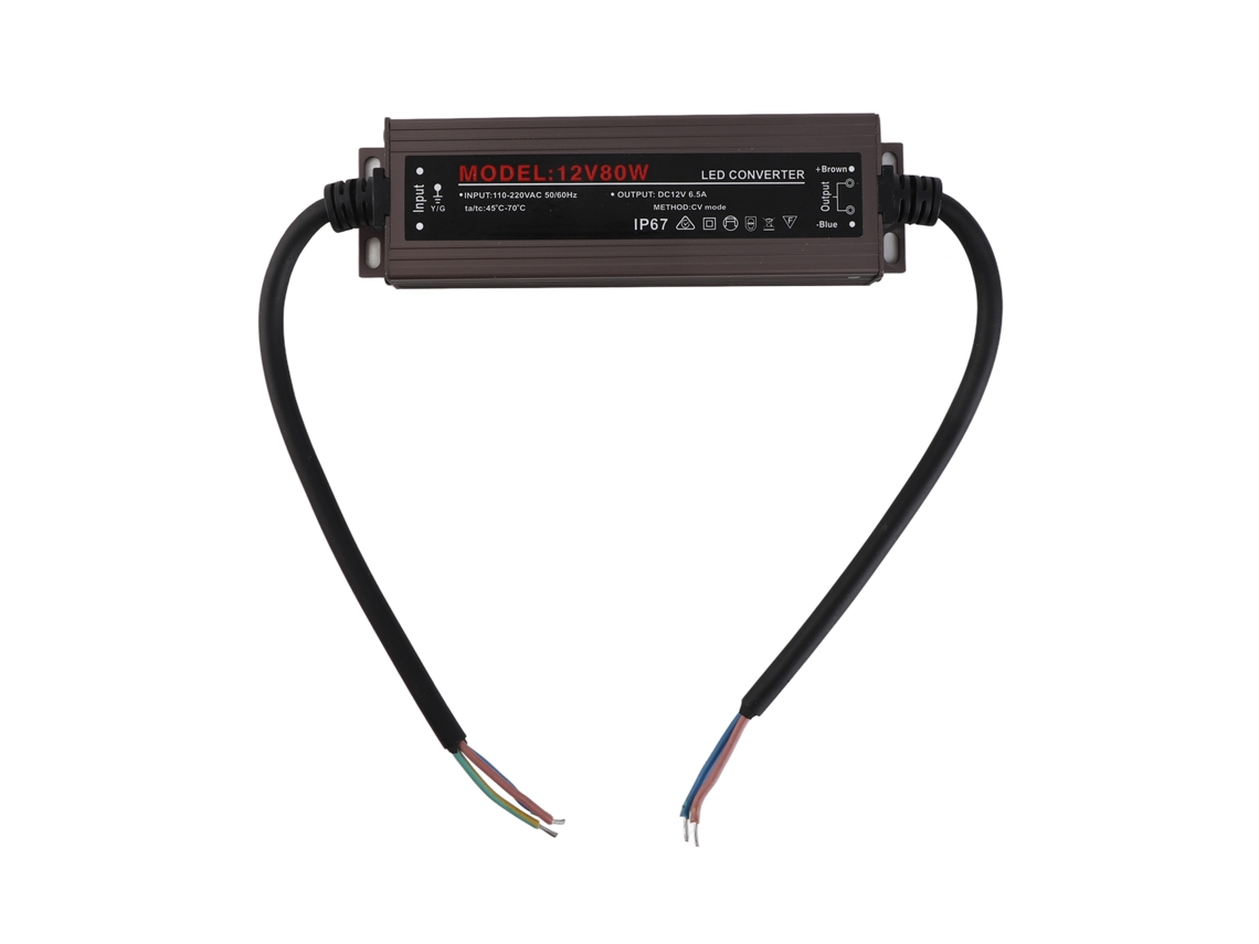 Fuente De Alimentación Led Conmutada Ultradelgada De 80 W, Resistente Al Agua Ip67, 50/60 Hz.