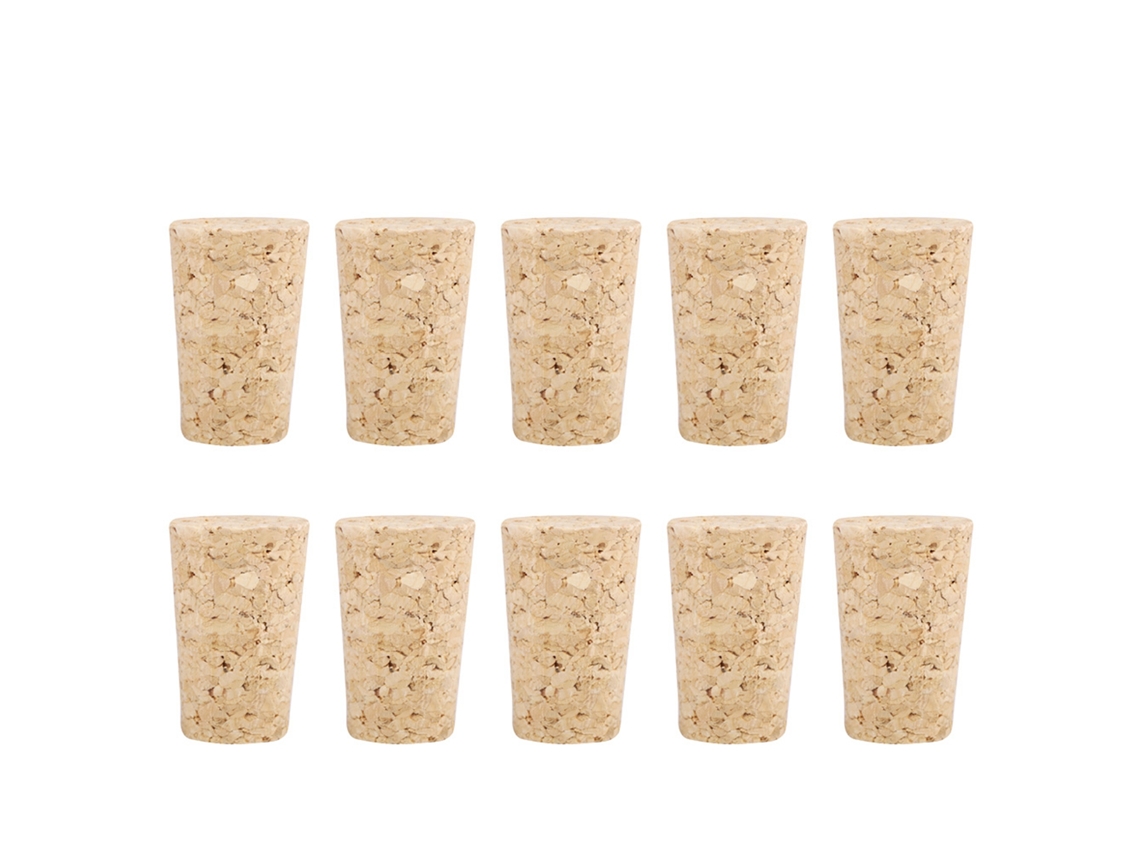 10 Tapones Cónicos De Corcho Natural Para Botellas De Vino/cerveza (20*15*35 Mm)