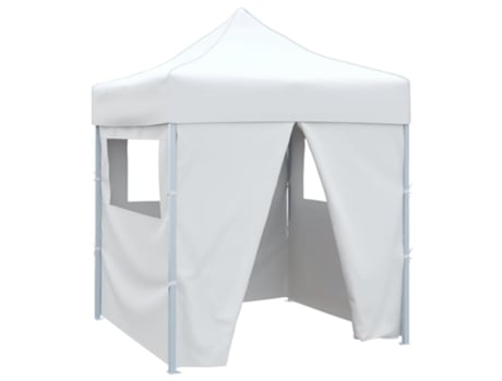 vidaXL Carpa plegable profesional con 4 paredes acero blanco 2x2 m