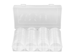 Caja Transparente Para Guardar Monedas Con 60 Cápsulas (41 Mm) Para Coleccionistas.