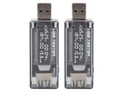 Veloriskku-2 Peças Tester Digital Usb Voltímetro Amperímetro 3 Em 1 Detector 0-3a 4-20v
