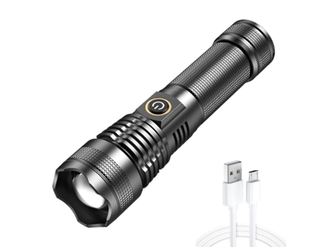 BISBISOUS Linterna LED Recargable por USB Antorcha con Zoom súper Brillante 5 Modos Linternas tácticas a Prueba de Agua para Acampar Senderismo Pes...