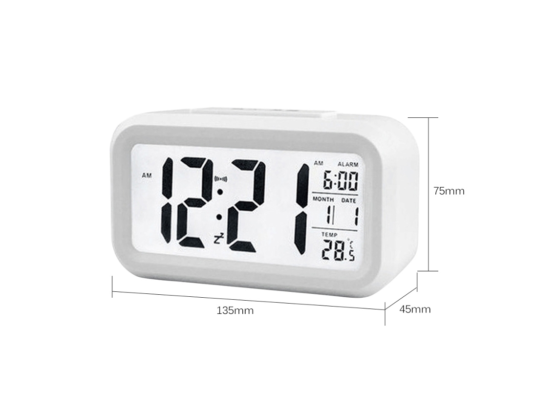 Reloj Despertador Digital Inteligente Con Fecha Y T°