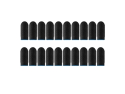 (Paquete de 20, Azul) Protectores de dedos resistentes al sudor y antideslizantes para pantallas táctiles, protectores de dedos transpirables para videojuegos.