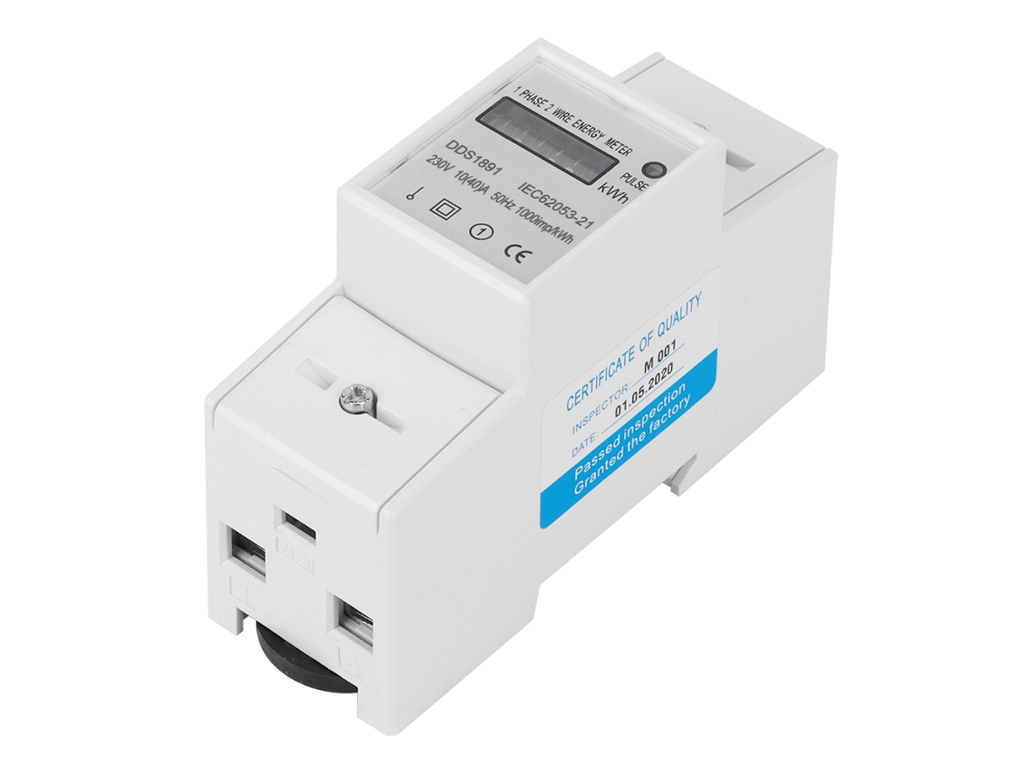 Medidor De Energía Monofásico De 2 Polos Para Montaje En Carril Dds1891, Alta Precisión, 1000 Imp/kwh, 50 Hz.
