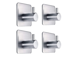 Juego de 4 ganchos de pared impermeables fabricados en acero inoxidable 2026 reforzado con una capacidad de carga máxima de 6,8 kg (15 lb).