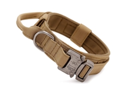 Collar táctico para perros con correa de control de nailon ajustable y hebilla metálica para perros medianos, caza y adiestramiento.
