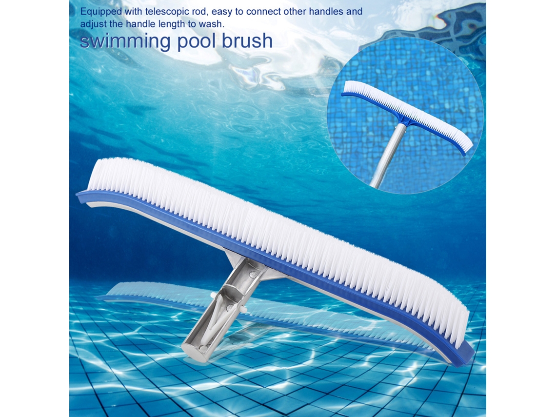 Cepillo para pared de piscina de 18 pulgadas con mango de aluminio para limpieza