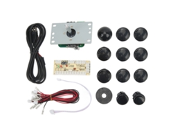 Kit De Joystick Arcade Para Armar Con Chip De Control Usb Para Juegos De Computadora, Bola Ovalada Negra