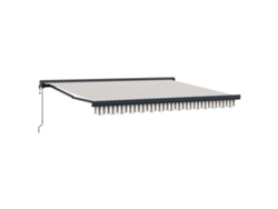 Toldo Vidaxl gris claro y blanco de 500 x 300 cm, poliéster y aluminio.