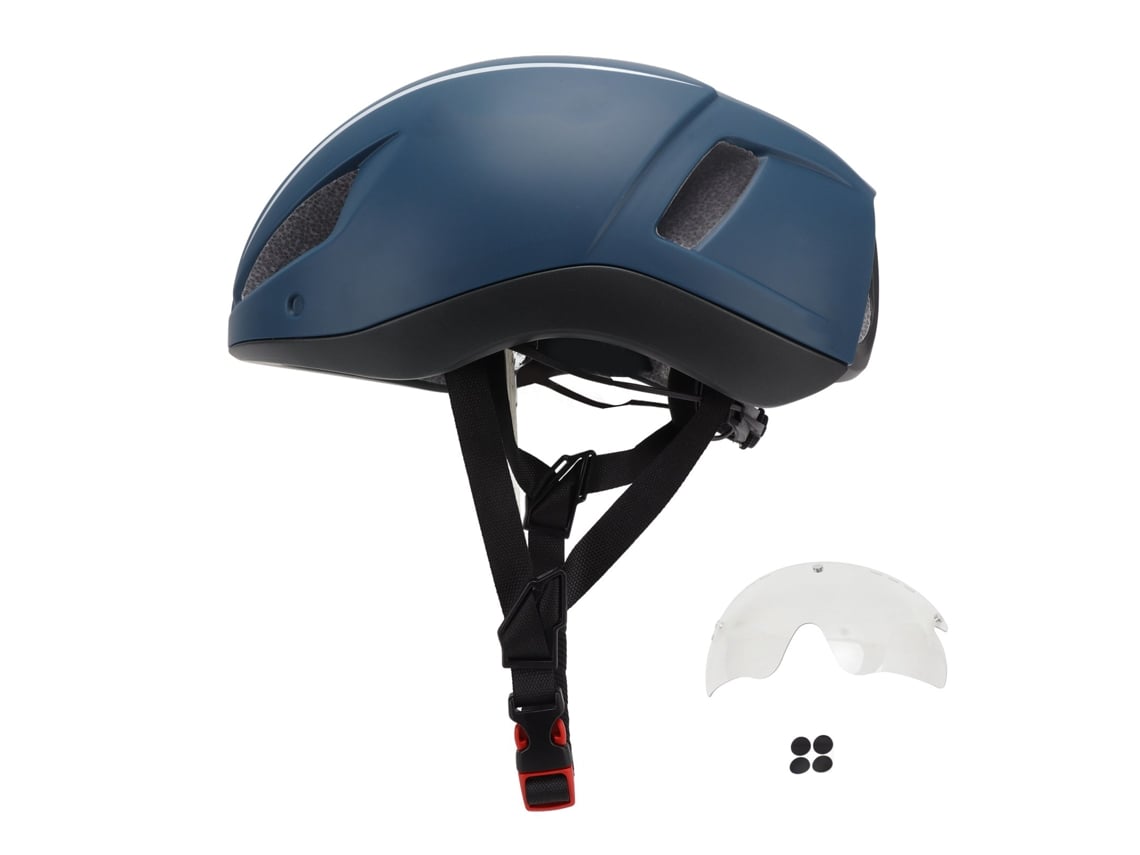Rebe-casco De Bicicleta K111 Plus Para Homem E Mulher Com Óculos Integrados Azul Escuro Para Estrada E Montanha