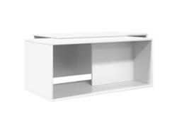 Juego de mesa de centro, 2 piezas, blanco, madera procesada, MAISON EXCLUSIVE