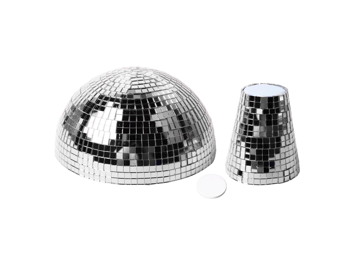 Bola De Discoteca Cogumelo Espelhada Com Glitter Decorativo De Mesa Para Festas Bar Casa Prata