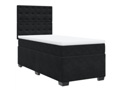 Maison Exclusive - Cama Box Spring Con Colchón Terciopelo Negro 90x200 Cm
