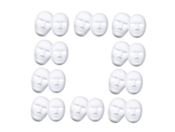 2026-10751-máscaras Blancas Diy 12pcs Para Fiestas De Disfraces Baile Cosplay Masquerade Blanco