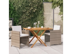 Juego de comedor de jardín con cojines beige, Dkd Home Decor