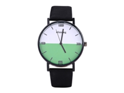 Reloj De Pulsera De Cuarzo Impermeable Para Hombre Con Correa De Cuero Sintético Blanco.