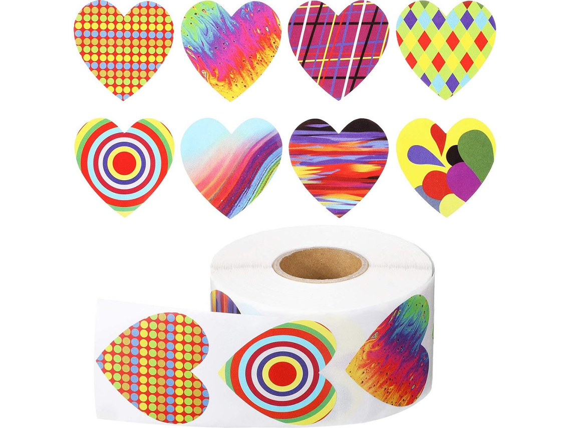 500 pegatinas de corazones - Decoración para San Valentín y Scrapbooking NEVEANCE