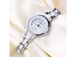Reloj De Pulsera De Cuarzo Para Mujer Con Brazalete De Aleación Y Cristal, Estilo Elegante E Informal.