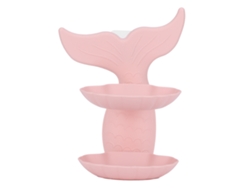 Jabonera De Pared De Dos Niveles Con Rejilla De Drenaje Para Baño, Material Pp Rosa.