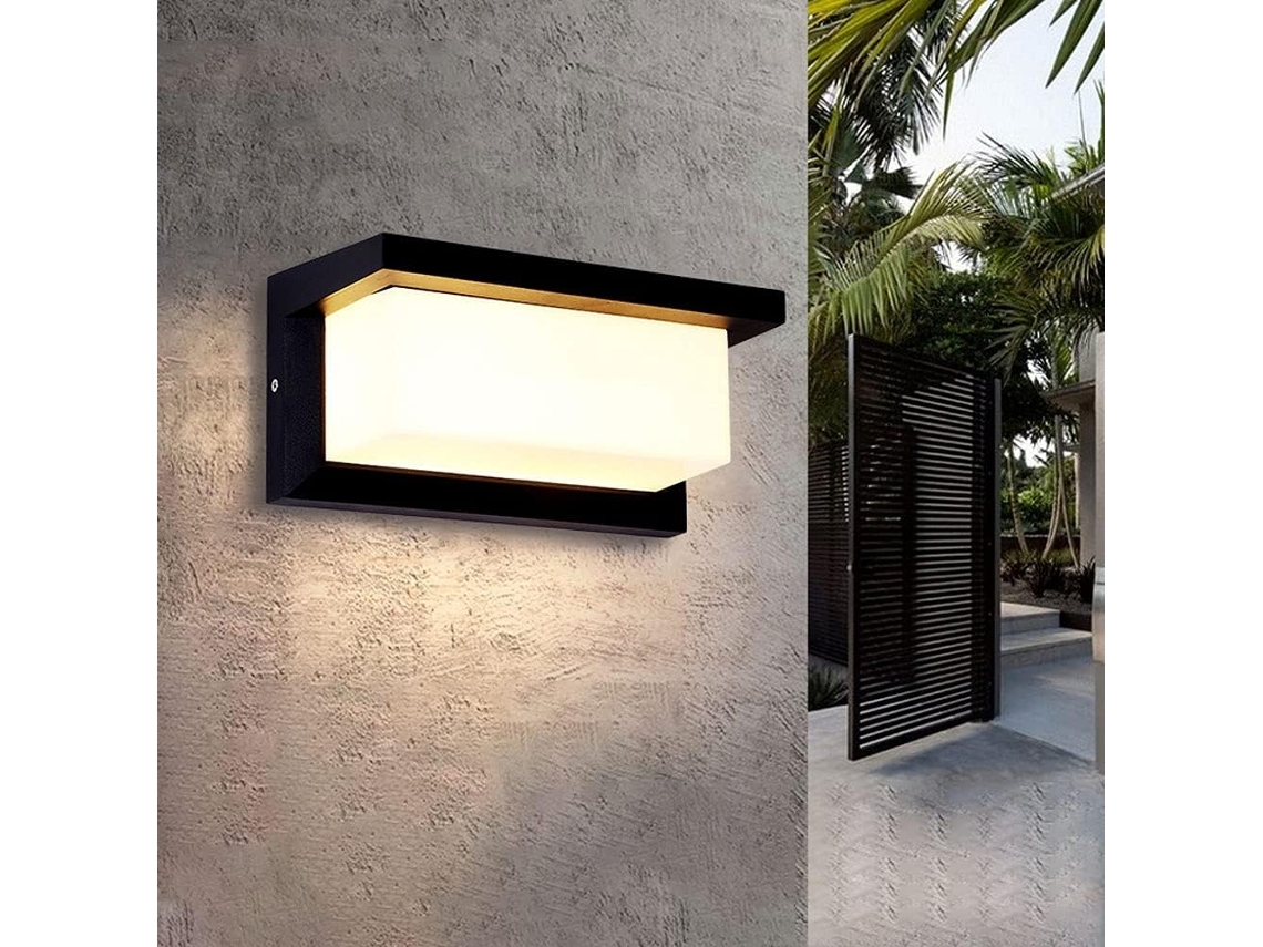 Luminária De Parede Led Quadrada Para Exterior, À Prova De Água (ip65) Com Sensor De Movimento
