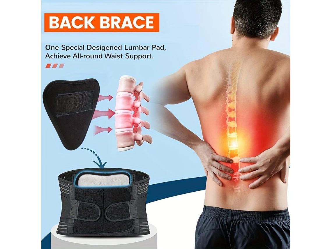 Lsport Cinto Esportivo Design Ergonômico Antiderrapante Proteção Coluna Lombar Hérnia Disco Ciática Recuperação Lesões Almofada Lombar