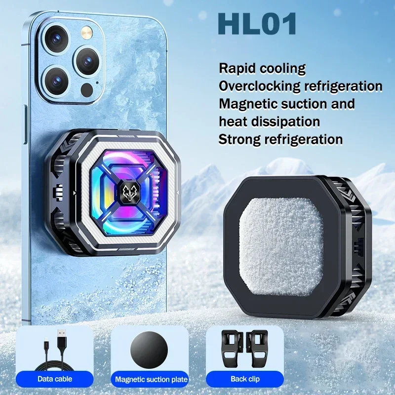 Enfriador De Juegos Para Dispositivos Móviles, Ventilador De Enfriamiento Con Clip Trasero Magnético Semiconductor.
