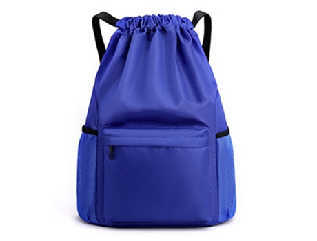 Mochila con cordón Bolsa de gimnasio Sackpack String Sack Pack Bolsas (Azul real)