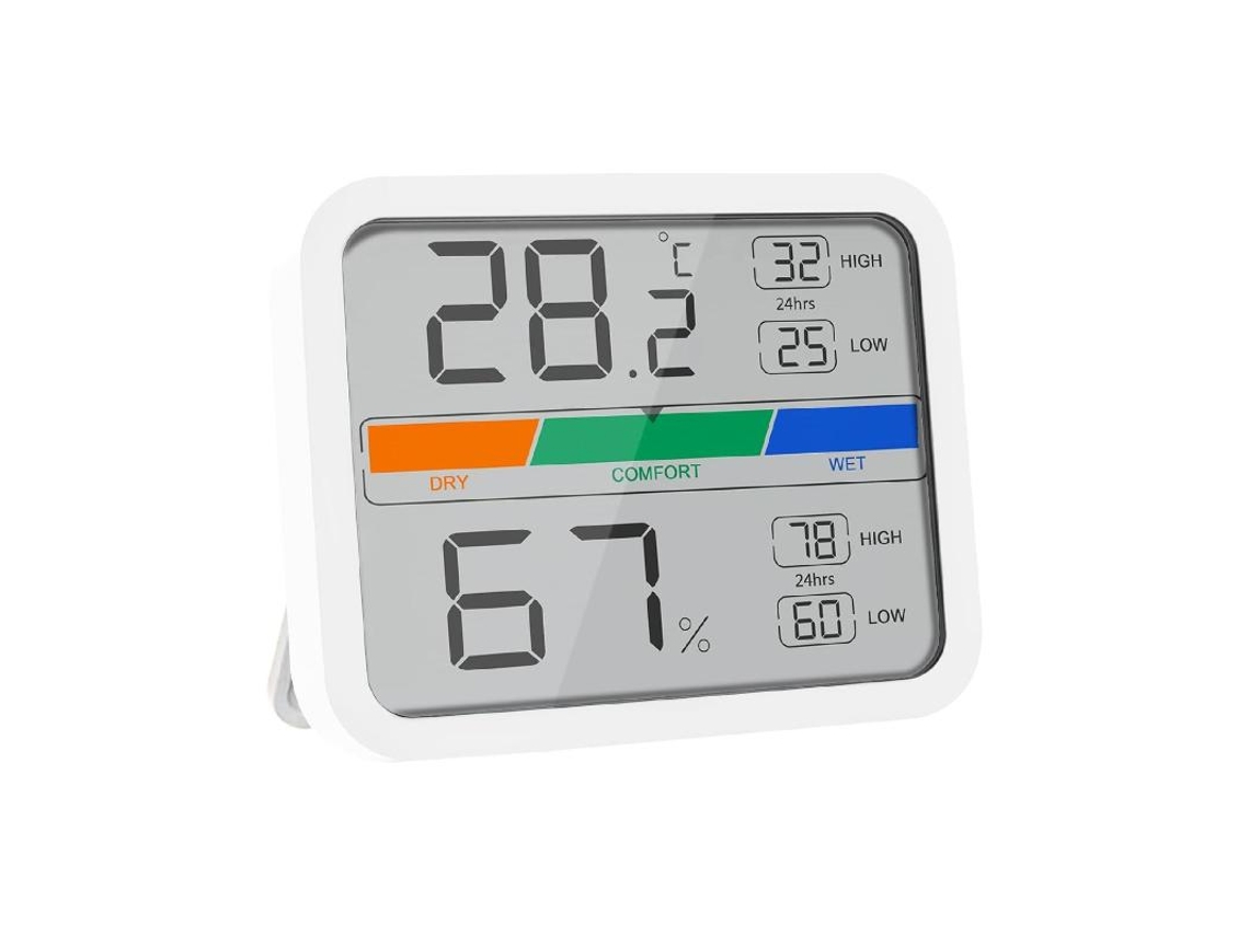 Termómetro Digital Higrómetro Interiores Y Exteriores Minimo/máximo Con Indicardor De Humedad