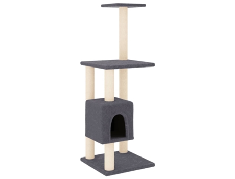 vidaXL Rascador para gatos con postes de sisal gris oscuro 104 cm