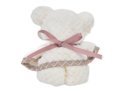 Toalla de franela con forma de oso, regalo de cumpleaños, bolsa para vino con cinta