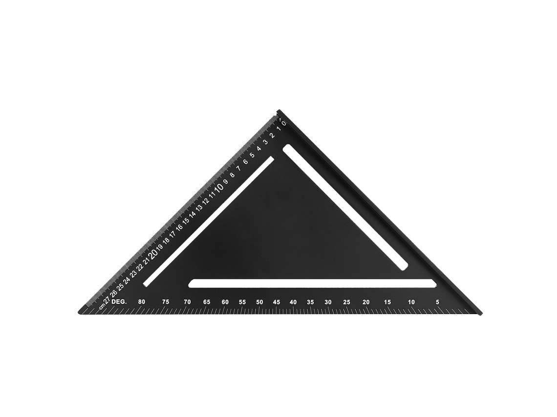 Regla Triangular De Aleación De Aluminio Para Carpintería Con Protector Industrial 0~90° 300 Mm 1 Mm