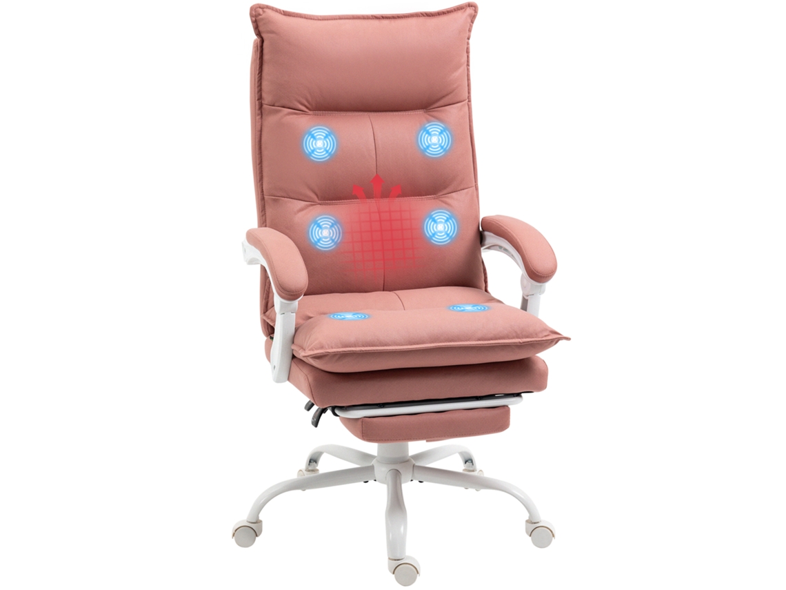 Sillón De Masaje Rosa Con Calefacción Ajustable
