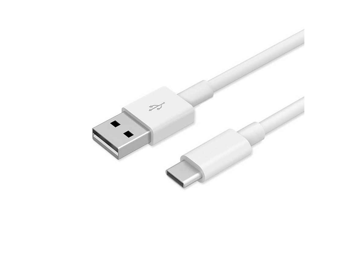 Cable De Datos Usb Tipo C 1m, Punta Larga De 8mm Blanco GENERIQUE (a Granel)