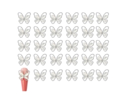 30 piezas de adornos de mariposa 3D para uñas, apliques de aleación para decoración de uñas acrílicas Kofihety