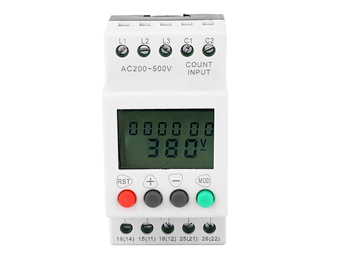 Protector De Tensión Trifásico Con Pantalla Lcd, Relé De Monitorización Y Protección Contra Fallos De Fase.