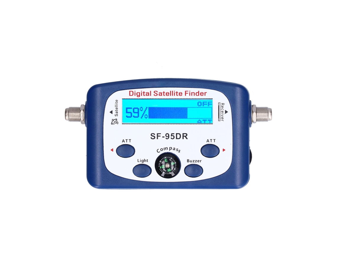 Buscador De Señal Satelital Portátil Sf-95dr, Tv Digital Led Con Zumbador Electrónico Y Brújula, 950-2150 Mhz.