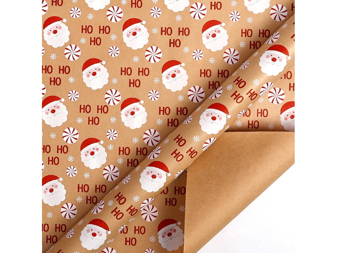 Papel de regalo navideño Eifson, papel kraft para envolver regalos de Navidad, 43 cm x 3 m (10)