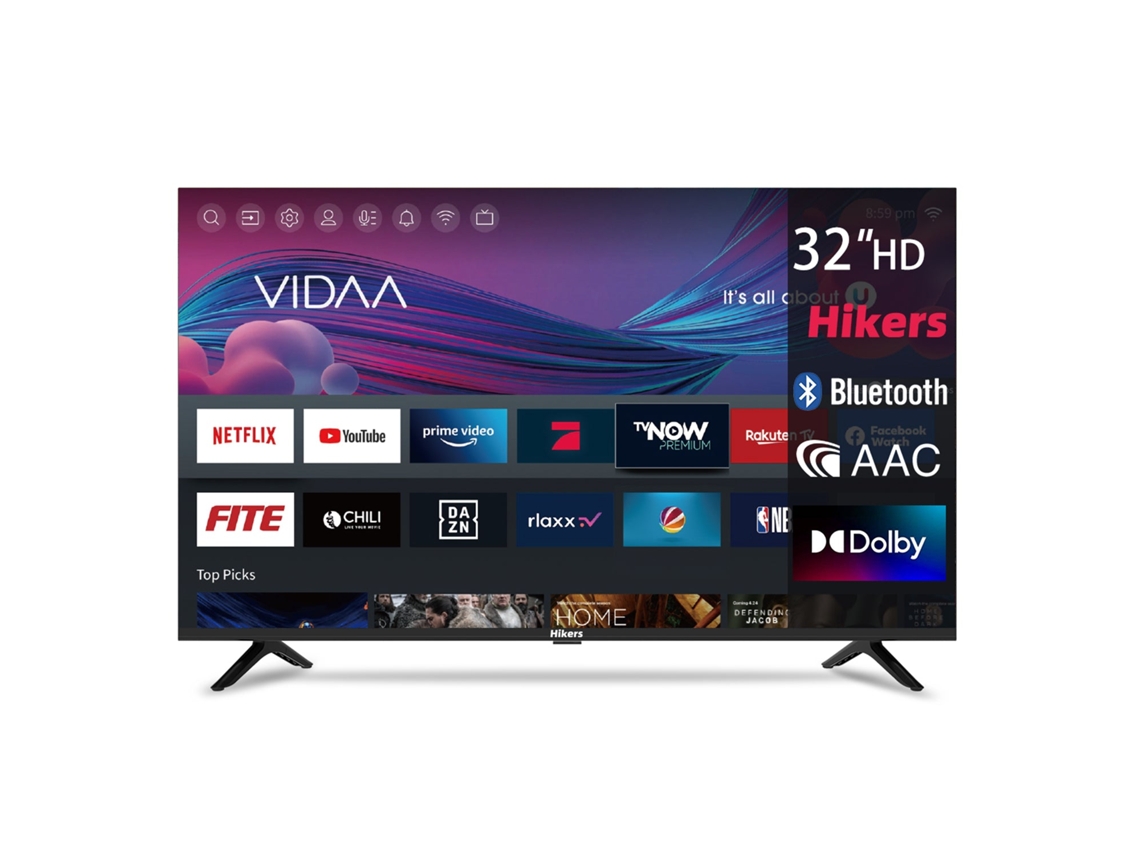 Televisores inteligentes 32fz B Pantalla de 32 pulgadas Smart HD Resolución 1366768 Compatible con Android Calidad de sonido Dolby Atmos Black Hikers