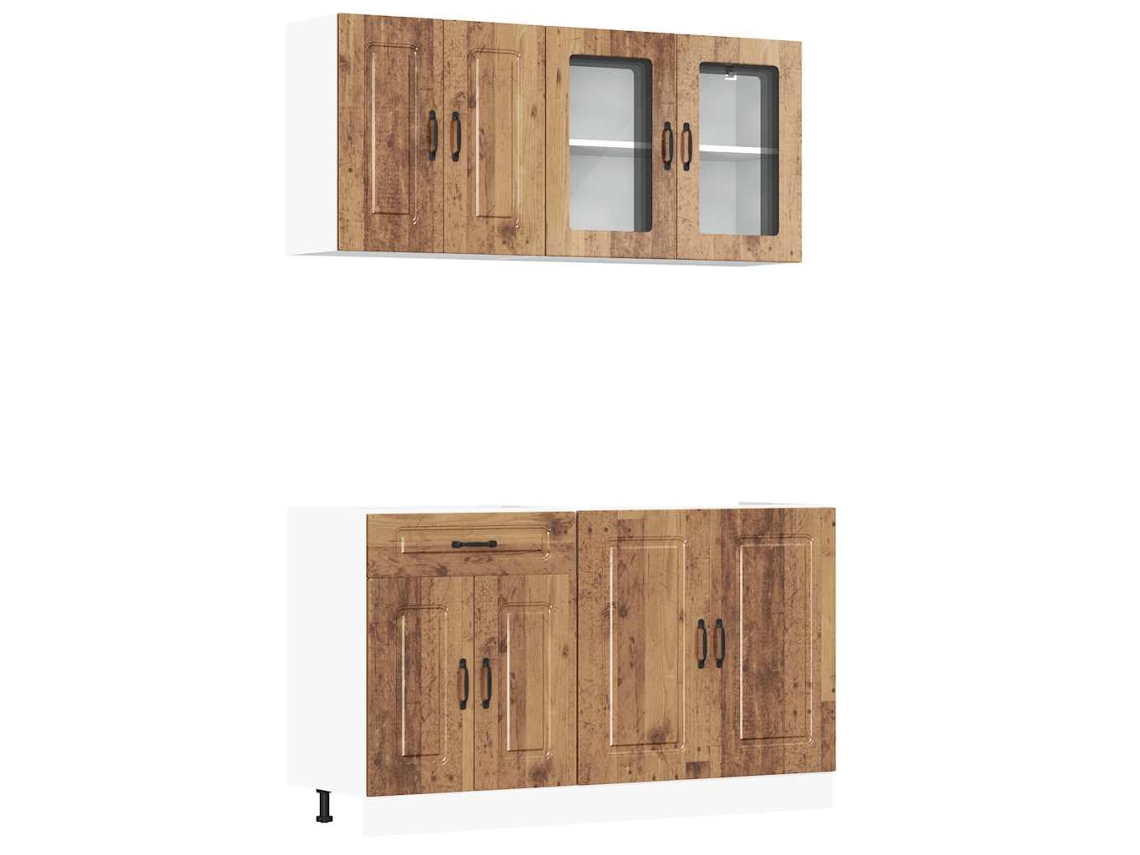 Juego de 4 gabinetes de cocina de madera antigua MAISON EXCLUSIVE