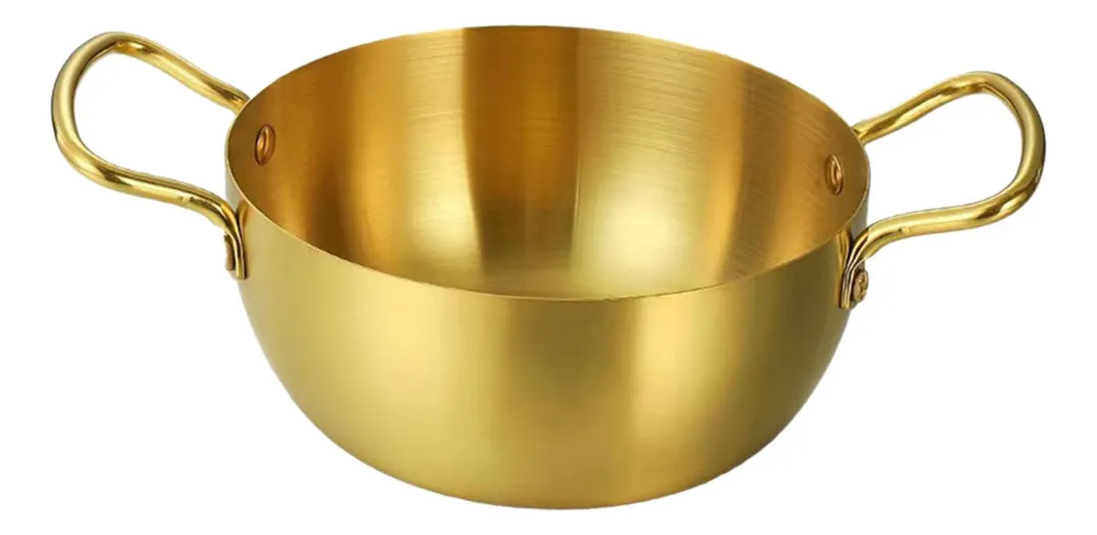 Olla de cocina, olla coreana para ramen, 22 cm dorada Potvayotoy