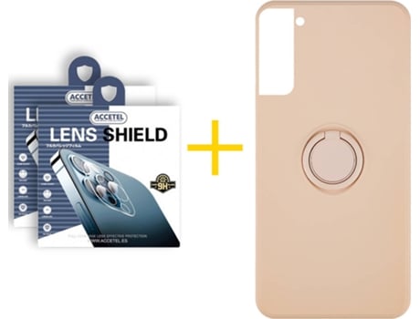Carcasa + 2 Protectores de Cámara para Samsung Galaxy S21 Plus 5G ACCETEL Rosa Pastel