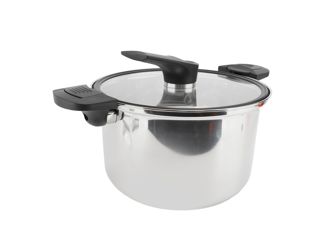 Olla A Presión Multifuncional, Acero Inoxidable 304, Con Tapa De Vidrio, 20 Cm