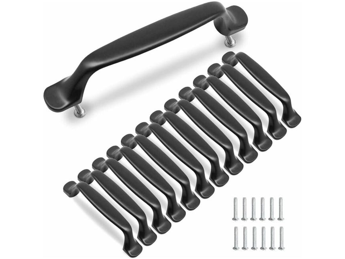10 Tiradores Negros Para Armarios De Cocina De 96 Mm, De Aleación De Aluminio, Con Tornillos.