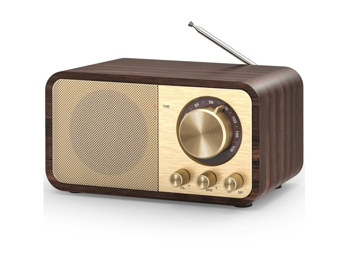 Radio FM Bluetooth retro, radio nostálgica con altavoz de 5 W, radio de transistores Bluetooth retro con batería recargable de 2000 mAh Yizhood