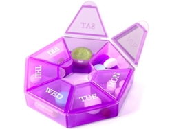 Caja Organizadora Semanal De Medicamentos Y Vitaminas Para 7 Días Con Compartimentos.